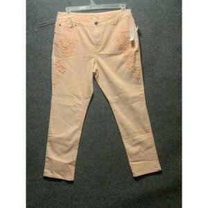 Eric Casual Women's  Pants PINK  Size 14 EMBROIDED